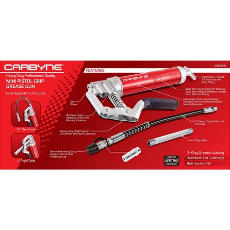 Buy Carbyne Pistol Grip Mini Grease Gun 3000 PSI Heavy Duty