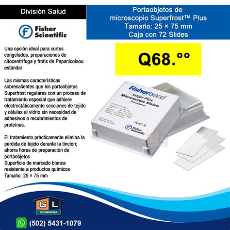 Porta Objetos De Microscopio Fisherbrand Superfrost Plus Tamaño 25 ×