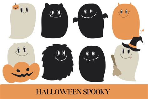 Halloween Spooky Ghost Cute Cartoon Graphic by TNwan · Creative Fabrica