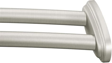 Moen DN2141BN 60-Inch Adjustable Stainless Steel Double Curved Shower Rod, Brushed Nickel Shower ...