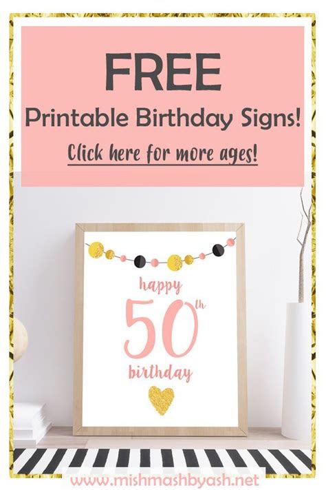 A Birthday Sign With The Text Free Printable Birthday Signs Click Here