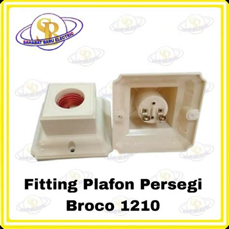 Jual Broco Fitting Plafon Persegi 1210 Cream Fitting Lampu Plafon E27