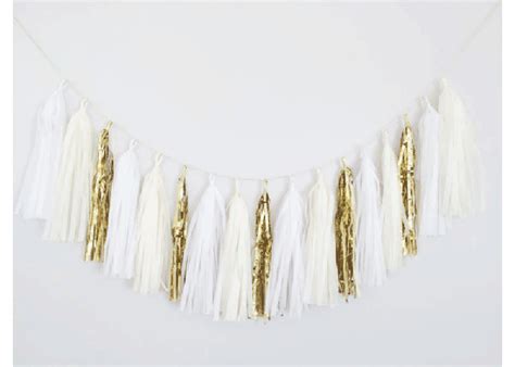 Cream White And Gold Tassel Garland Gold Tassel Garland Rose Gold Party Decor Tassel Garland