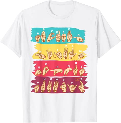 'ASL Alphabet' Cool ASL Sign Language Shirt - Walmart.com