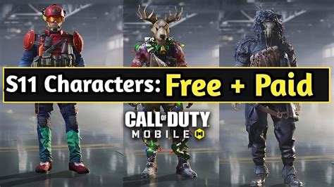 Season 11 All Free Paid Battle Pass Characters COD Mobile S11 CODM