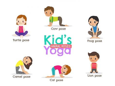 Yoga Kinder Posen Vektor Illustration Premium Vektor