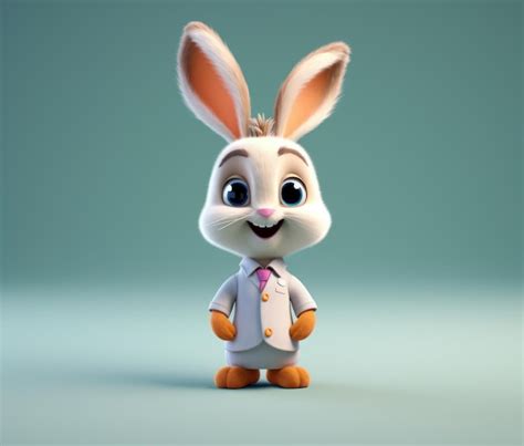 Premium AI Image | A cartoon bunny with a tie and a suit