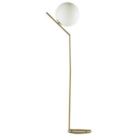 Lampadaire Cosmo Globe Laiton Dor Verre Opalin Lemobilier Ma