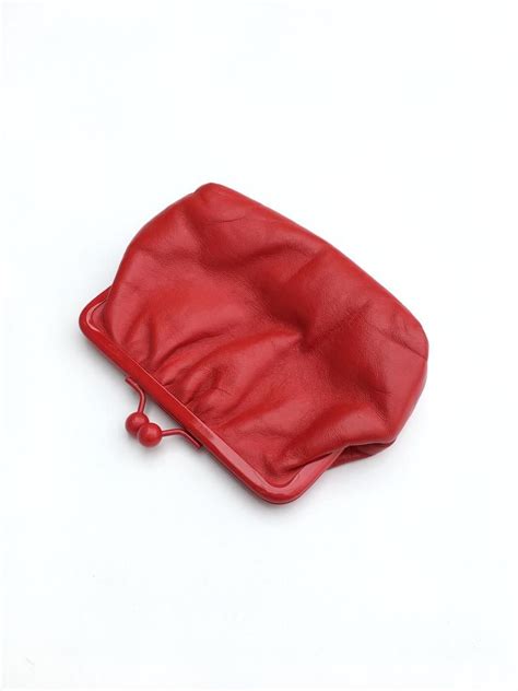 Vintage 1980s Red Leather Kiss Lock Coin Purse Large Etsy Singapore