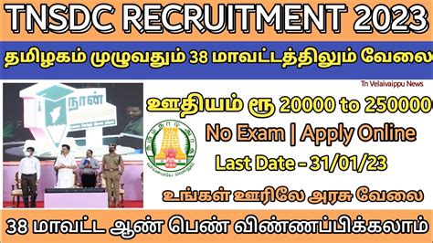 TNSDC Recruitment 2023 No Exam No Fees Salary Rs 20k To 2 5 Lakhs