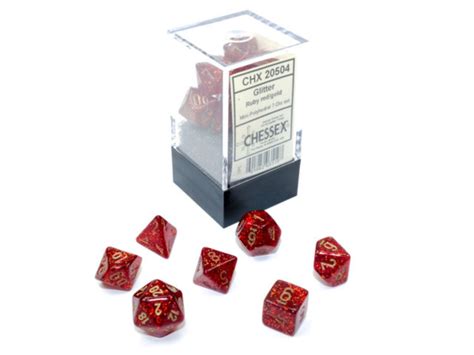 Ruby Redgold Glitter Polyhedral 7 Die Set Mini Zwergenschmiede Gmbh