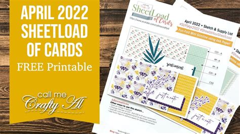 April Sheetload Of Cards Debut Free Printable Slctapr