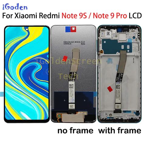 Original For Xiaomi Redmi Note 9s Note 9 Pro 4g Lcd Display With Frame