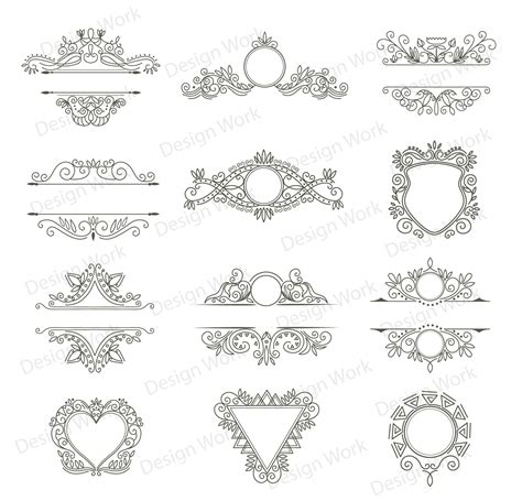 Vintage Frames Borders Monogram Clip Art Wedding Ornate Etsy