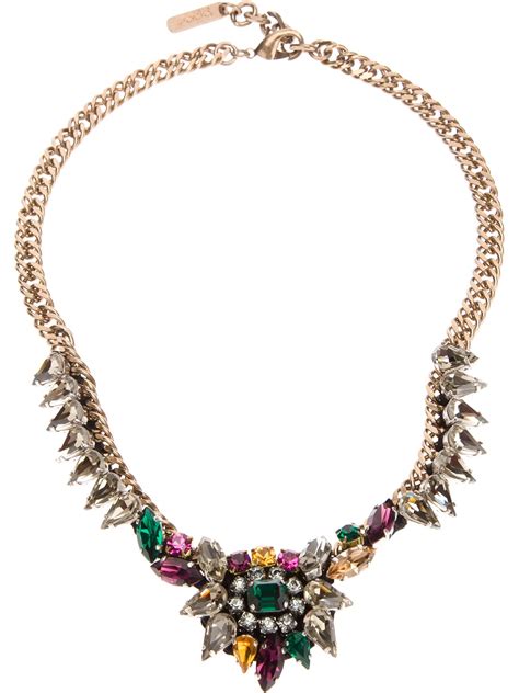 Lyst - Rada' Spiked Crystal Chain Necklace