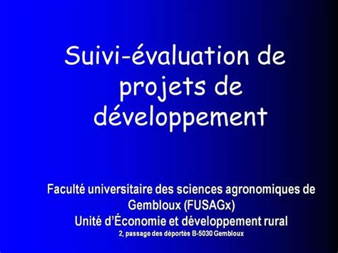 Ppt Suivi Valuation De Projets De D Veloppement Powerpoint