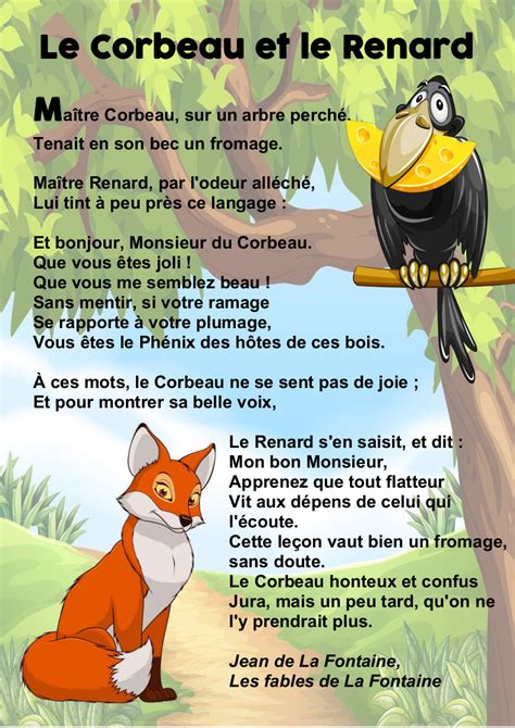 Le Corbeau Et Le Renard Texte