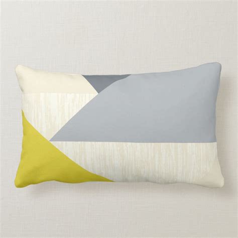 Yellow Gray Modern Geometric Pattern Pillow | Zazzle.com