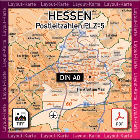 Postleitzahlenkarte Hessen Zum Selber Drucken Archive Grebemaps® B2b Kartenshop Gka