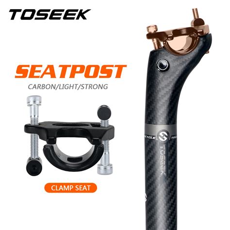 TOSEEK Bicycle Seatpost Carbon 3K Weave Matt Offset 20mm Seat Post 27 2