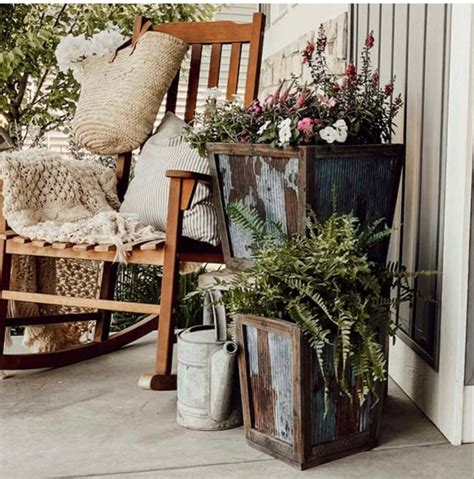 Corrugated Metal And Wood Planters Decor Steals Living Room Decor