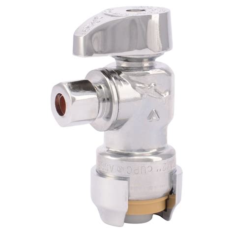 Sharkbite Brass 12 In Push To Connect X 14 In Od Compression Quarter Turn Angle Valve In The