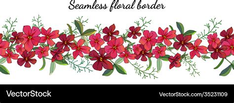 Seamless spring flower border isolated on white Vector Image