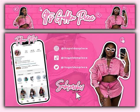 Pink Youtube Branding Kit Youtube Banner Youtube Intro - Etsy