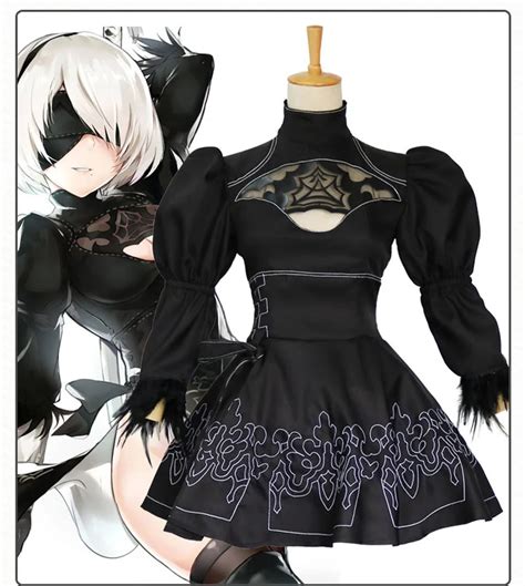 New Arrival Anime Nier Automata 2b Cosplay Costume Dress For Women Halloween Party Free Shipping