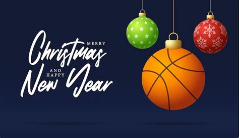 Baloncesto Feliz Navidad Y Pr Spero A O Nuevo Tarjeta De Felicitaci N