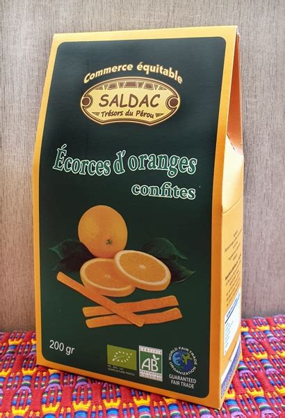 écorces doranges confites 200 gr bio équitable SALDAC Suisse sarl