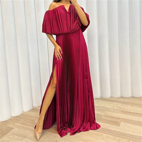 Idall Wedding Guest Dresses Prom Dresses Women S Solid Color Strapless