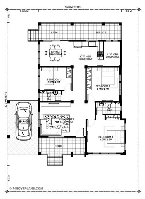 Miranda – Elevated 3 Bedroom with 2 Bathroom Modern house | Pinoy ePlans