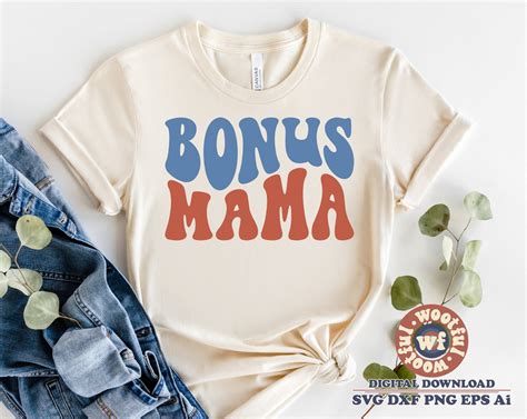 Bonus Mama Svg Stepmom Svg Mom Svg Mama Svg Wavy Letters Etsy