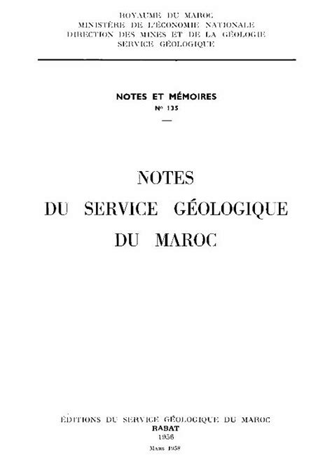 PDF NOTES DU SERVICE GÉOLOGIQUE DU MAROC Géologie du Maroc