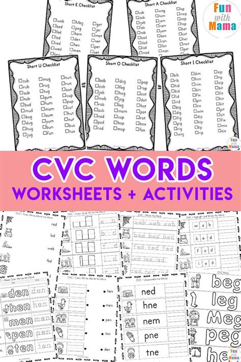 Printable Cvc Words With Pictures