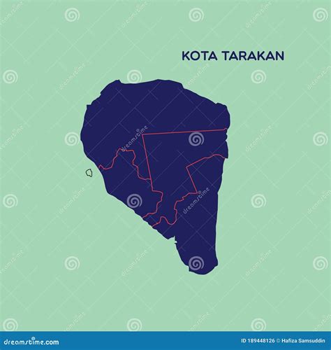 Map of Kota Tarakan. Vector Illustration Decorative Design Stock Vector ...