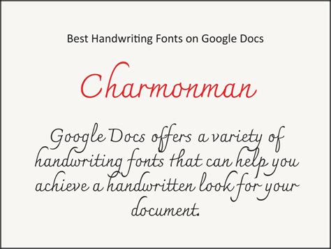 Best Handwriting Fonts on Google Docs