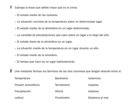 Recursos De Ciencias Sociales En Educación Primaria Ficha Sobre La AtmÓsfera El Clima Y Los