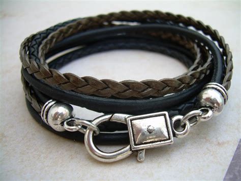 Leather Bracelet Triple Wrap Unisex Mens Womens Mens Bracelet