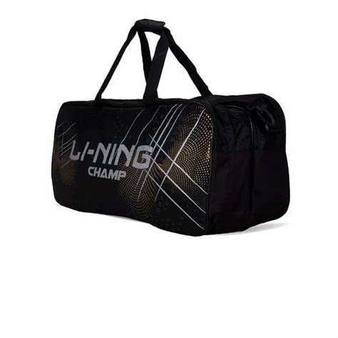 Black Printed Li Ning Champ Abdp Polyester Badminton Kit Bag With