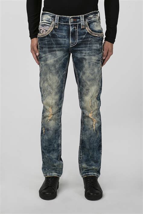 Rock Revival Mens Ren A200r Alt Straight Denim Jeans Rp3711a200r 32