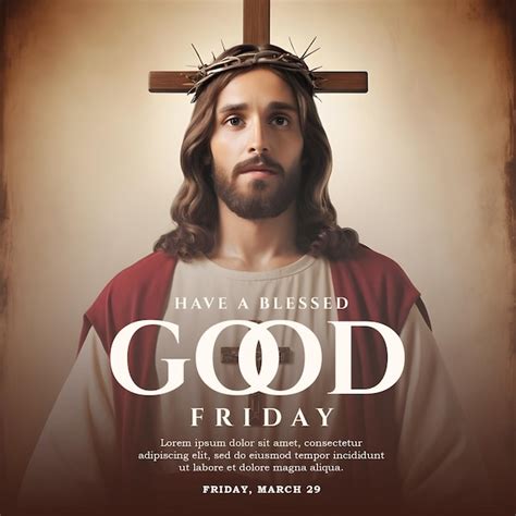 Premium Psd Psd Good Friday Banner Template With Cross Wood