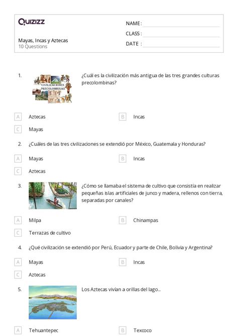 Civilizaci N Maya Hojas De Trabajo Para Grado En Quizizz Gratis