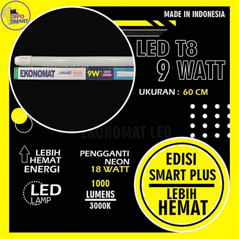 Jual Lampu Led Ekonomat Smart T Glass Kaca W K Watt Tl Tube