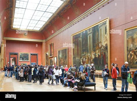 France, Paris, Louvre Museum, the painting the Coronation of Napoleon ...