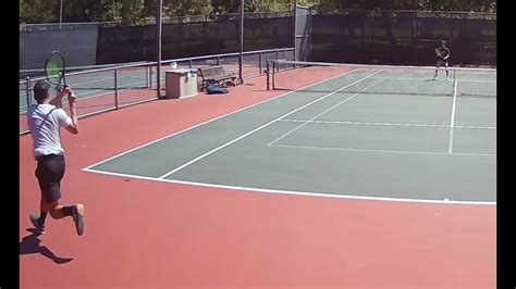 Backhand Lob Winner On Match Pt On A 95 Degree Day Usta 50 Tennis Youtube