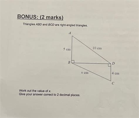 Solved Triangles Abd And Bcd Are Right Angled Triangles Chegg