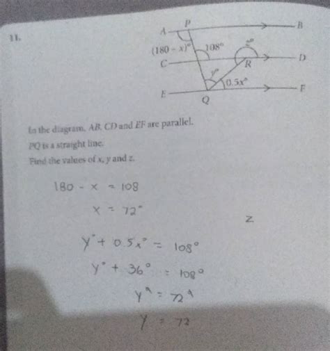 Solved In The Diagram Ab Cd And Ef Are Parallel Pq Is A