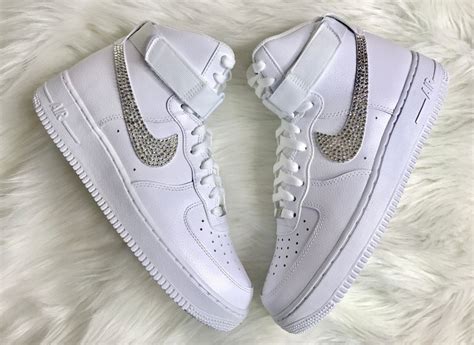 Men S Swarovski Nike Air Force High Top With Swarovski Etsy